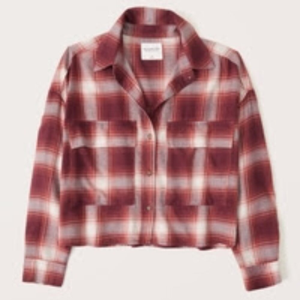 Cropped Flannel Shirt